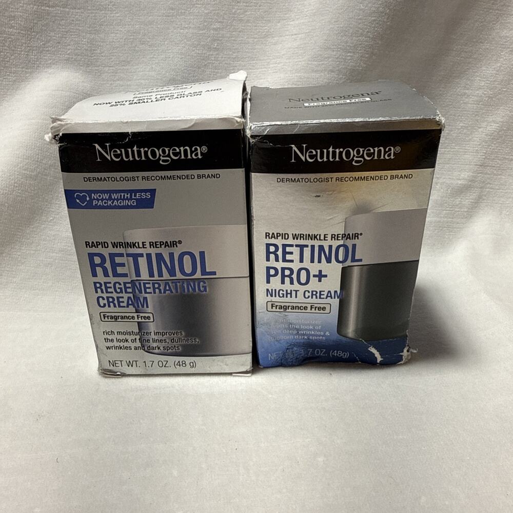READ 2 Neutrogena Rapid Wrinkle Repair Retinol Day & Pro+ Night Cream 1.7 oz